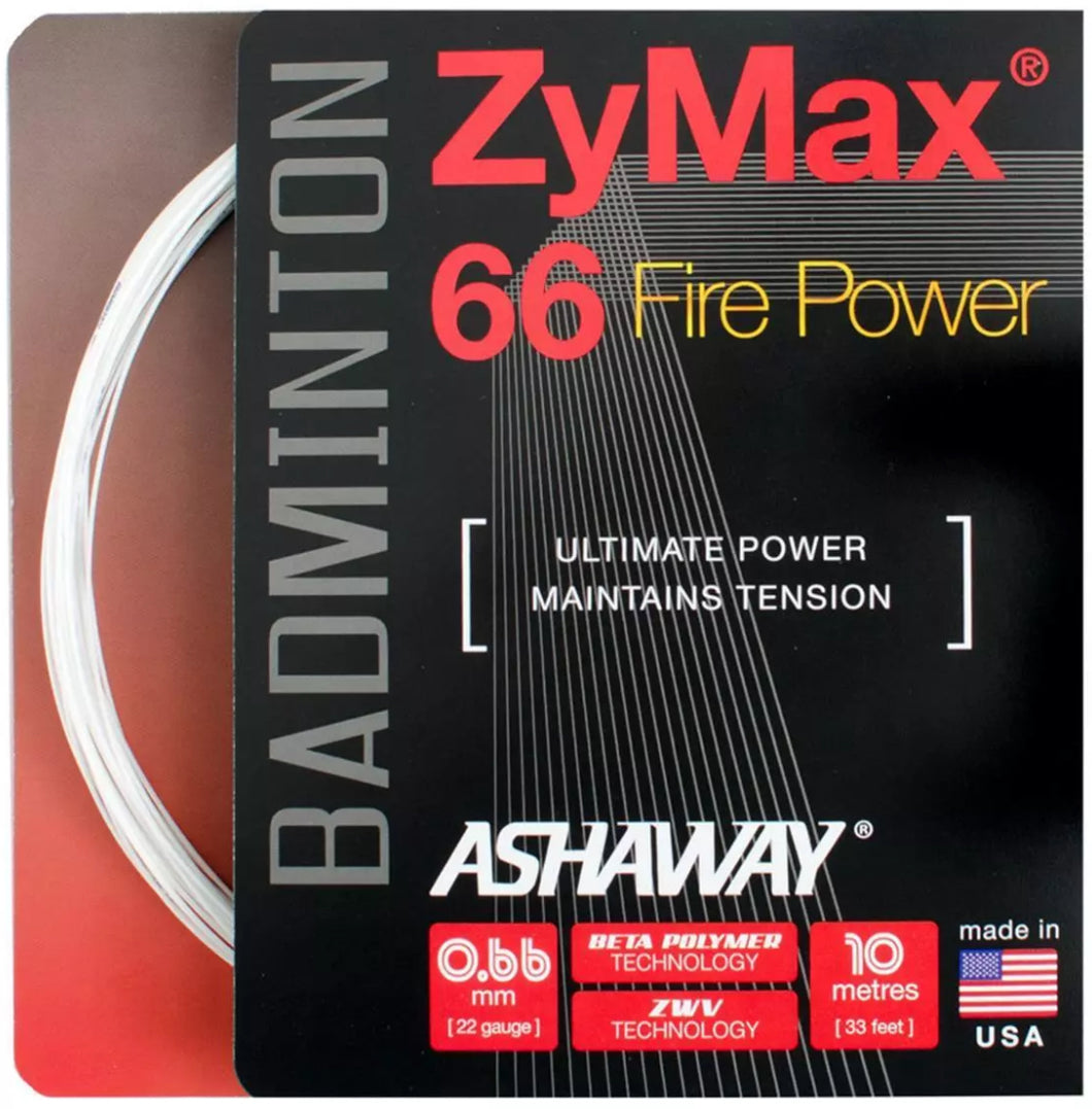Ashaway Fire Power 66 - Badminton restring (white only)