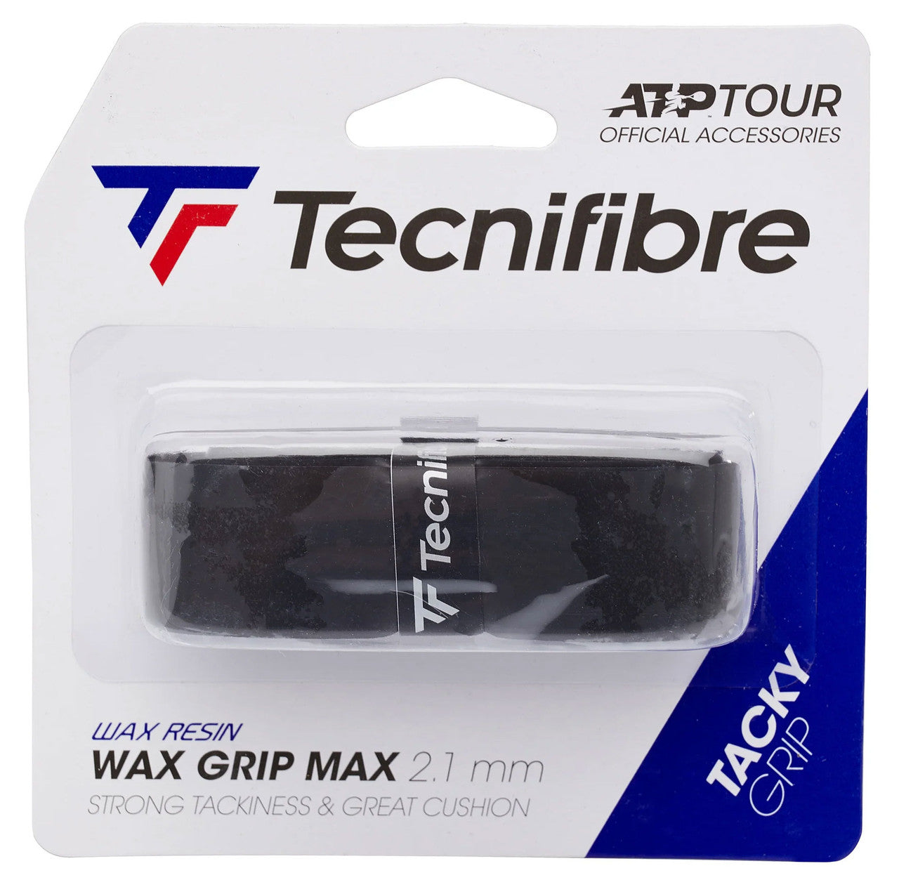 Sostituzione Grip Per Racchetta Da Tennis Tecnifibre Wax Grip Max, Spesso 2,1 Mm, Bianco