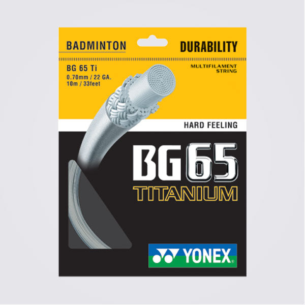 Yonex BG65 Ti (0.70mm) Red or White - Badminton Restring